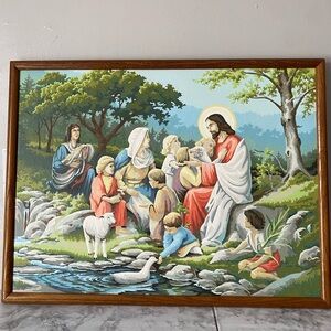 Religious Paint By Number Painting with Jesus and Children